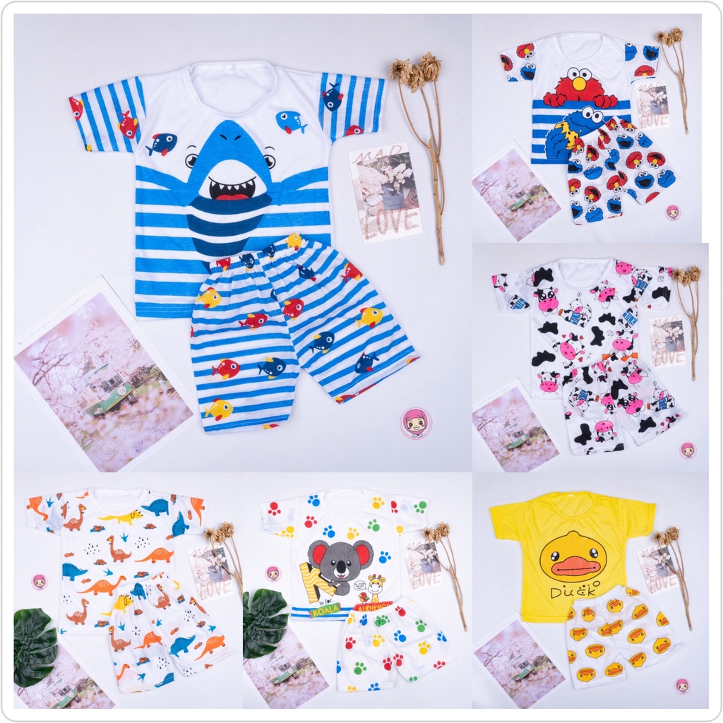 Setelan baju anak bayi murah set baju ank lucu baby shark baju anak harian murah meriah