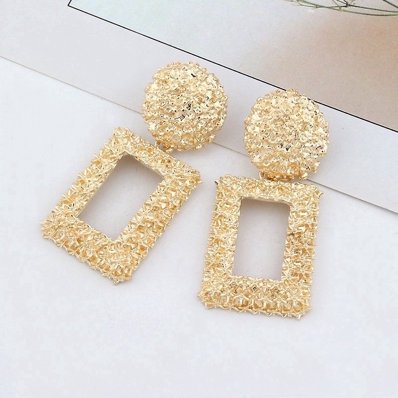 Anting Ala Korea Panjang Anting Trapesium Paduan Anting Aksesoris Fashion