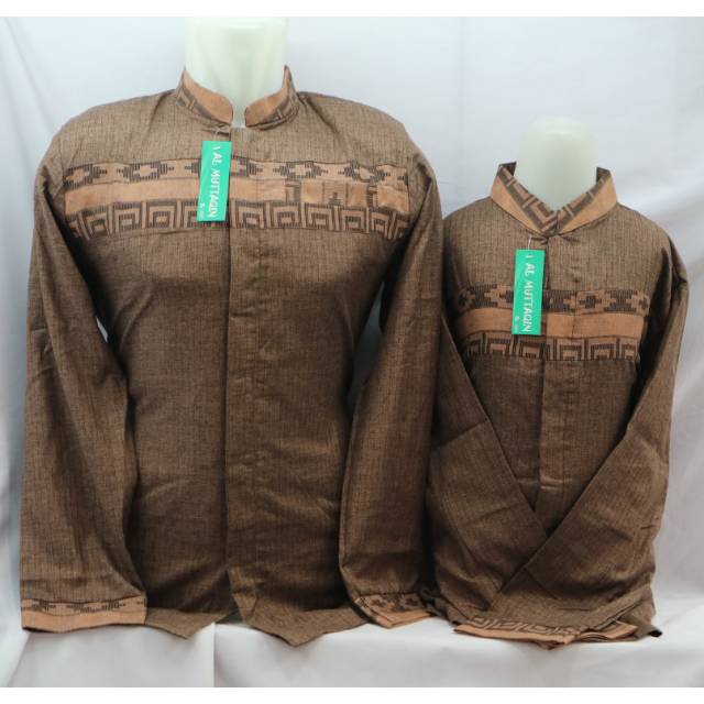 Produsen Baju Koko Muslim Pria Dewasa Dan Anak Jasko Jas Koko Coklat Couple Sepasang Lengan Panjang