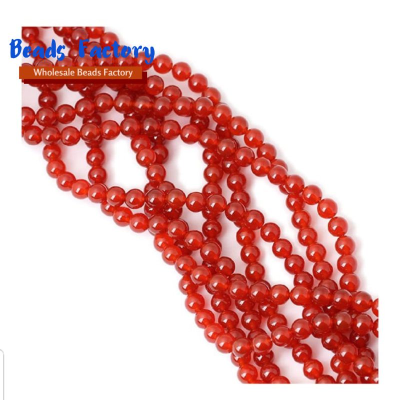 Red Agate manau merah red garnet natural glossy stone 10mm bahan gelang kalung