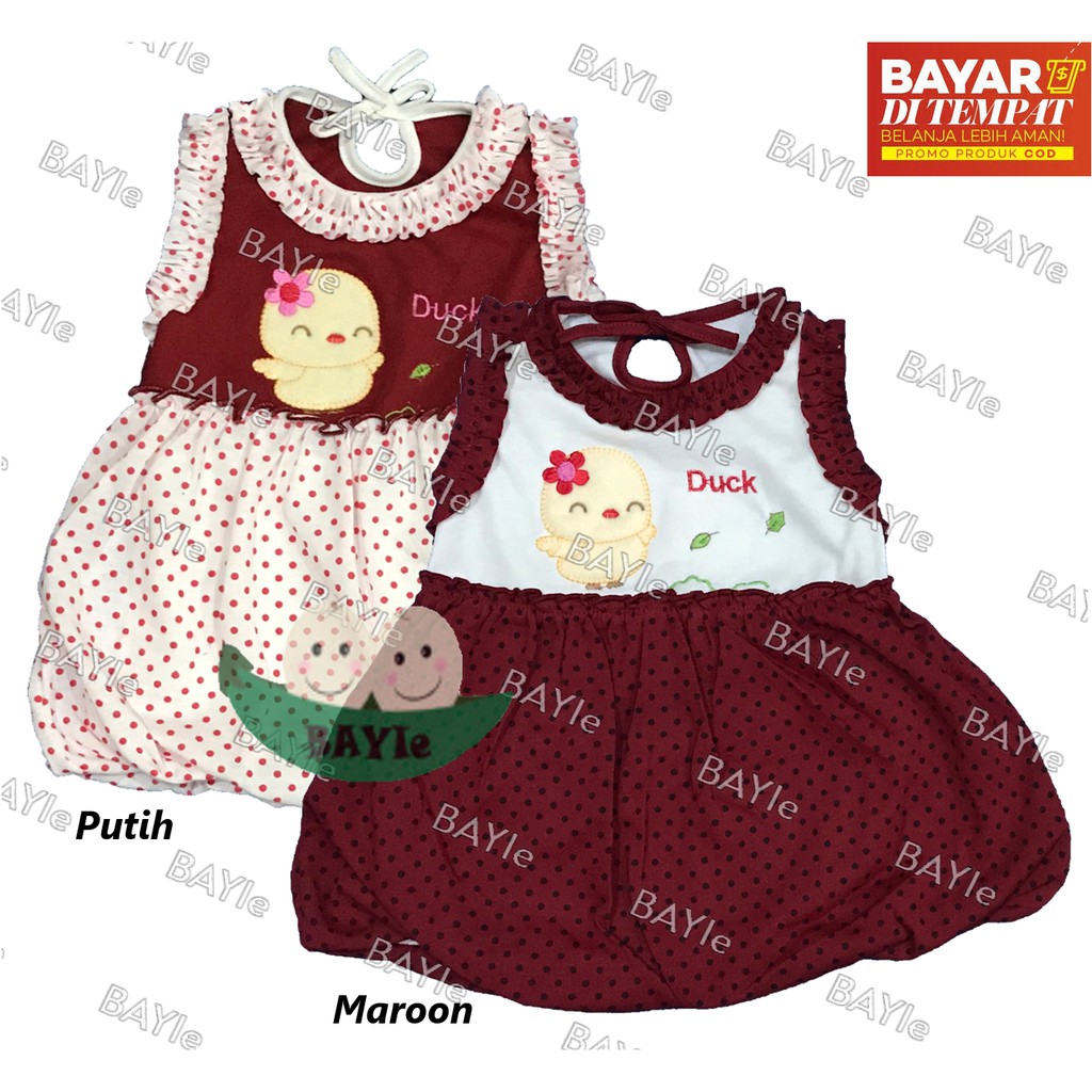 BAYIe - Baju bayi Perempuan Dress Ballon motif DUCK PLANET KIDS  usia 0-12 bulan/Pakaian anak Cewek