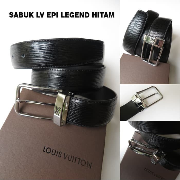 GESPER IKAT PINGGANG SABUK KULIT COWOK/PRIA LV EPI LEGEND HITAM