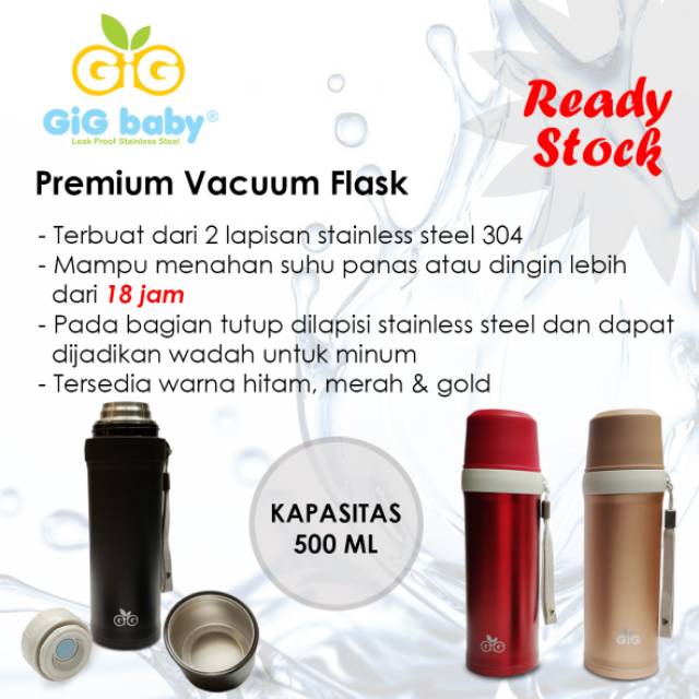 GIG Baby Premium Vacuum Flask 500 ml /GIG Thermos bayi/Thermos air panas