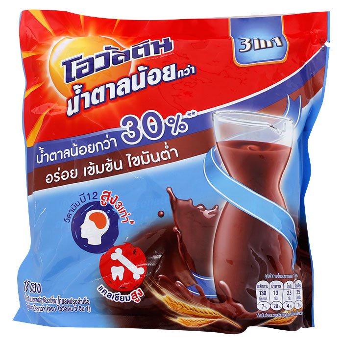 

Ovaltine 3in1 Chocolate Malt Drink Mix with 30% Less Sugar 31gr x 18stick
