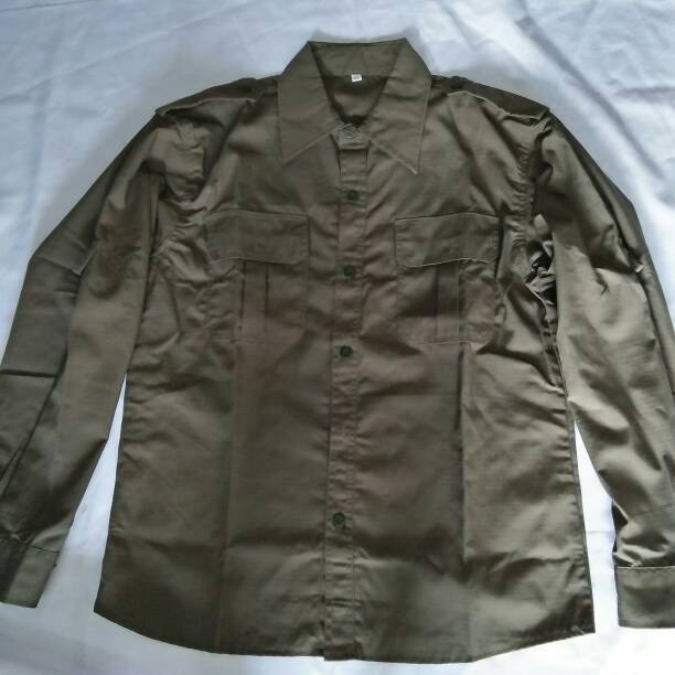 kemeja panjang/long sleeve pdl/outdoor green ode/olive ripstop cotton