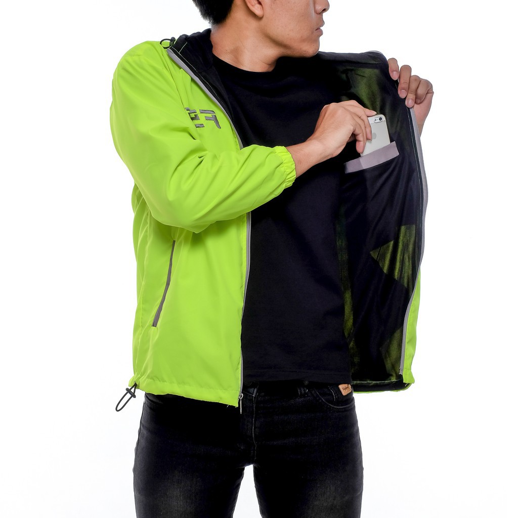 Jaket Running / Jaket Parasut Adidas Outdoor Tracker F50 Stabilo Strip Abu