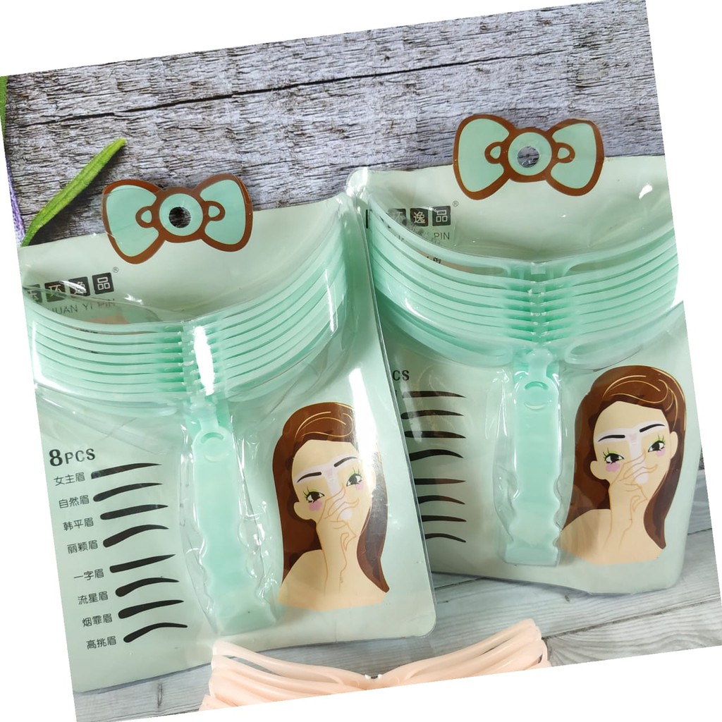 Cetakan Alis ISI 8 Perfect Eyebrow Stencil Aksesoris