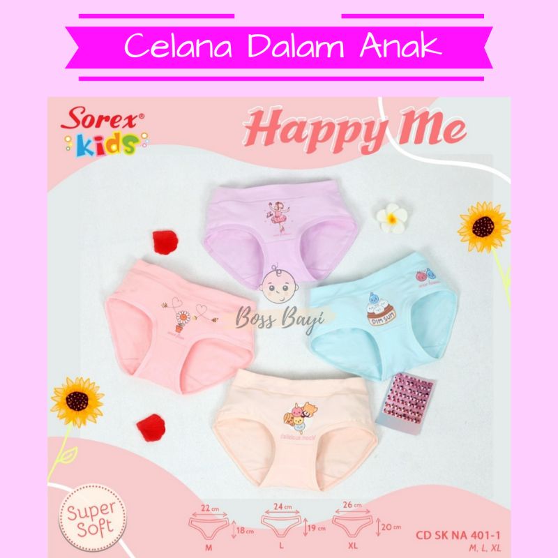 Sorex Kids CD Celana Dalam Anak Perempuan / Girl's Panties satuan per 1pc M,L,XL