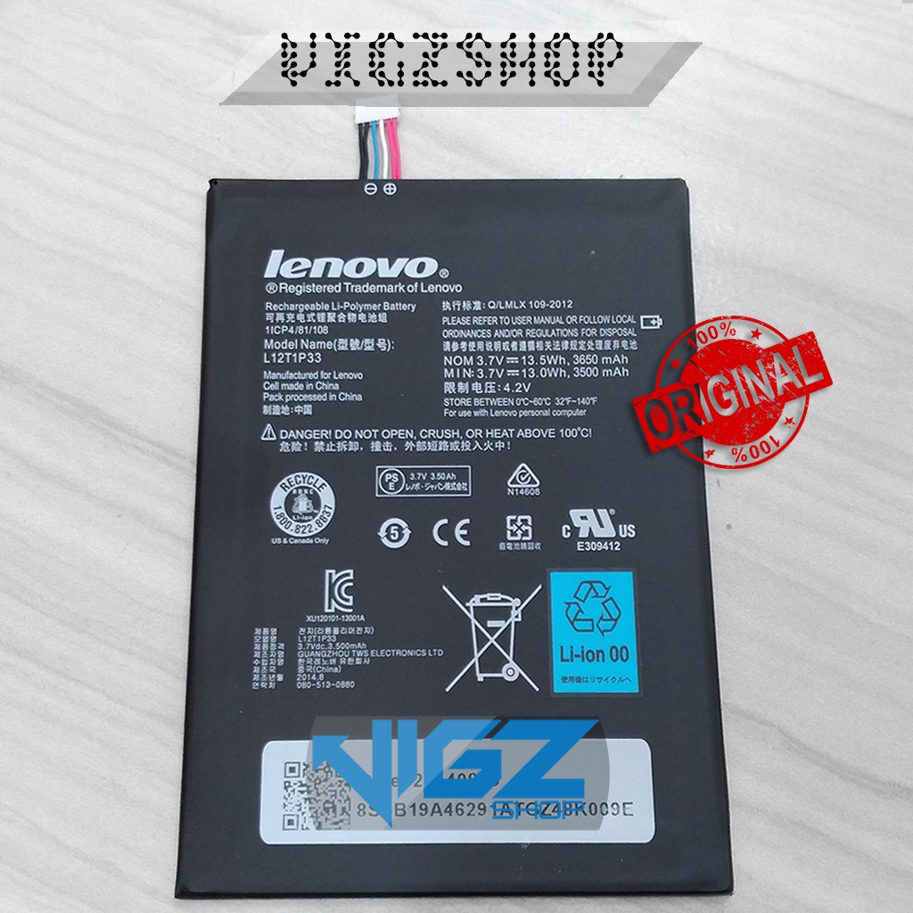 Baterai Lenovo IdeaTab 7 A1000 A3000 A1000 A1010-T L12T1P33 Original 100%