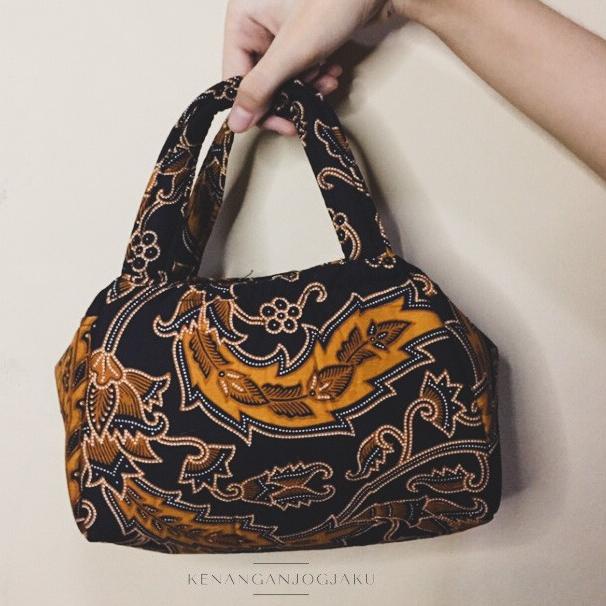 F064 Tas Jinjing Batik Mini Handle Bag Tas Mukena Etnik Oleh oleh Jogja Kerajinan Souvenir Grosir 