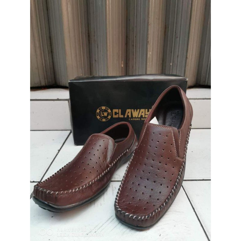 Sepatu Casual Kulit Pria Claway Big Size 44 - 46 ( Produksi Sendiri ) / Sepatu Selop Bustong Ogana Big Size 44 - 46 Og 01 ( Produksi Sendiri )