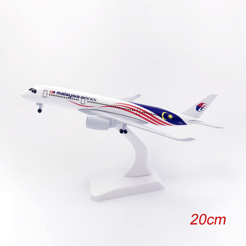 Miniatur Diecast Pesawat Terbang Malaysia Airlines A350-900 Bahan Metal Alloy Ukuran 16CM / 20CM Untuk Koleksi