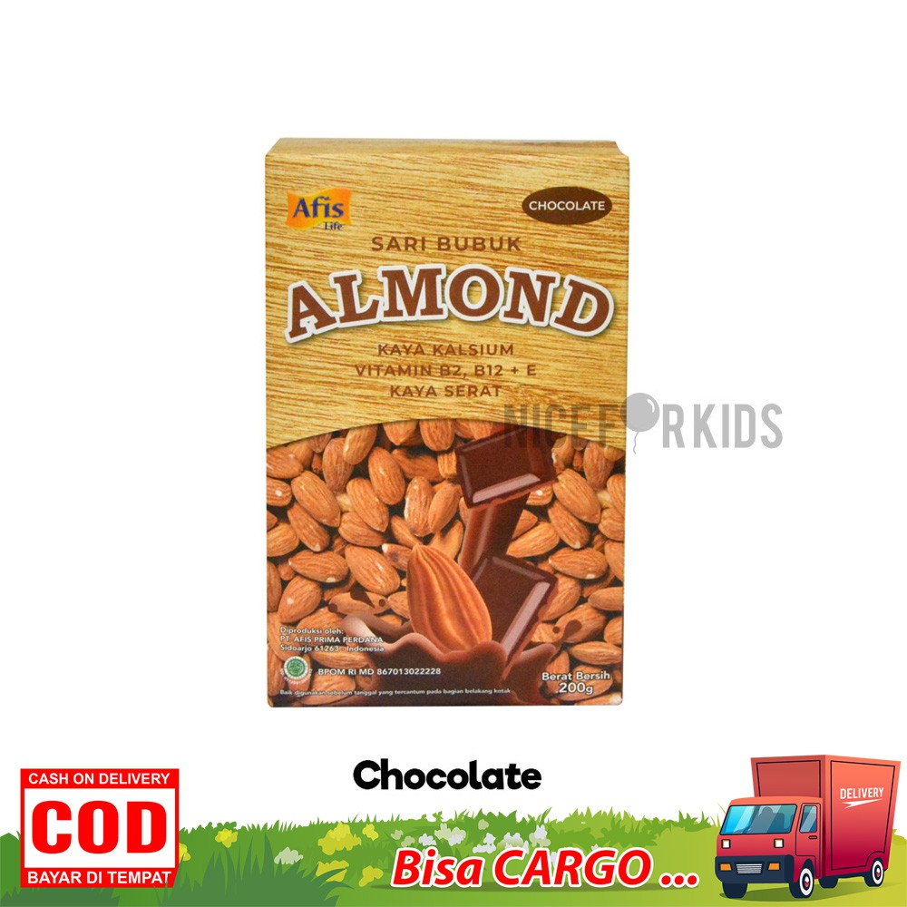 Afis Sari Bubuk Almond Aneka Rasa 200 Gram / Almond Drink Susu Almond untuk Semua Usia