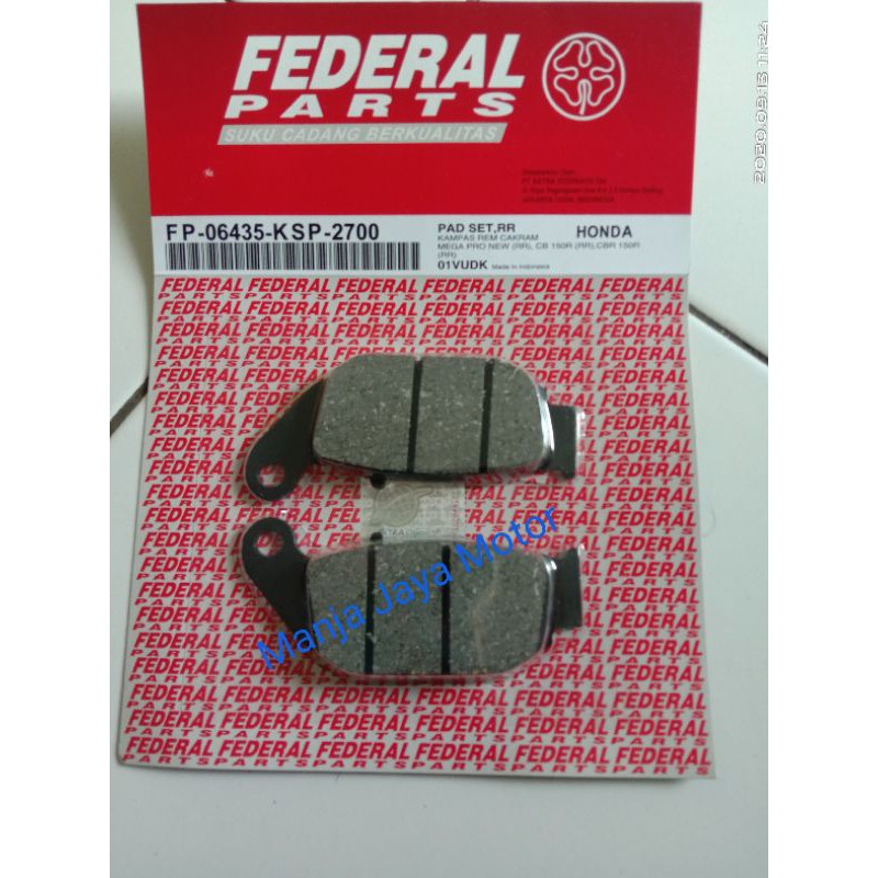 dispad / kampas belakang mega pro new/sonic 125/150/CBR 150/CB 150R/CBR series federal parts