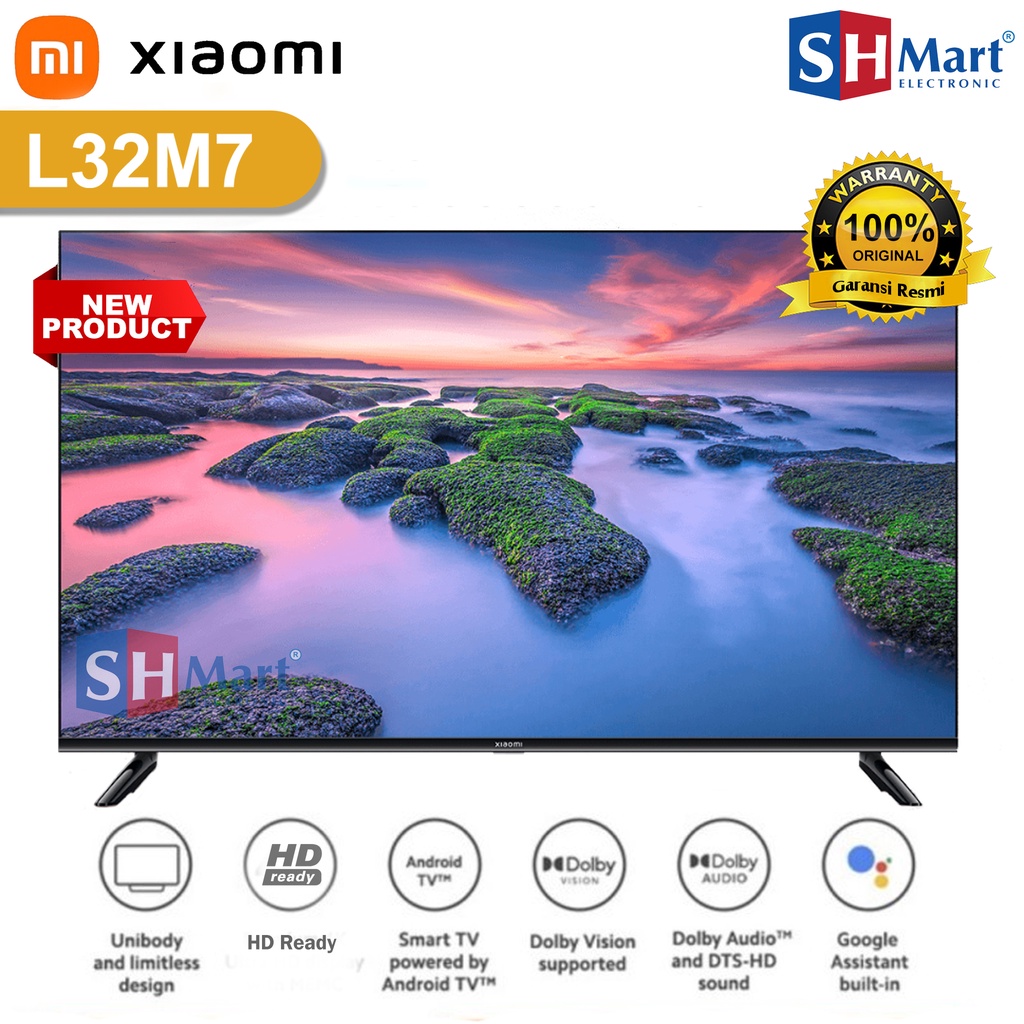 XIAOMI TV 32 INCH A2 L32M7 BEZELLESS ANDROID TV HD READY DIGITAL TV GARANSI RESMI (MEDAN)