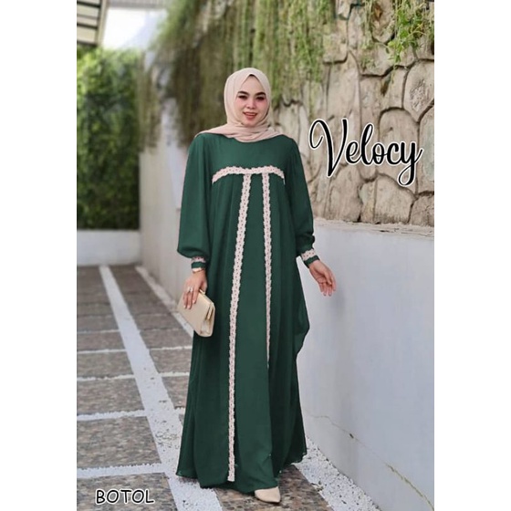 VELOCY gamis pesta mewah gaun walimatul bridemaid seragam lebaran casual gamis