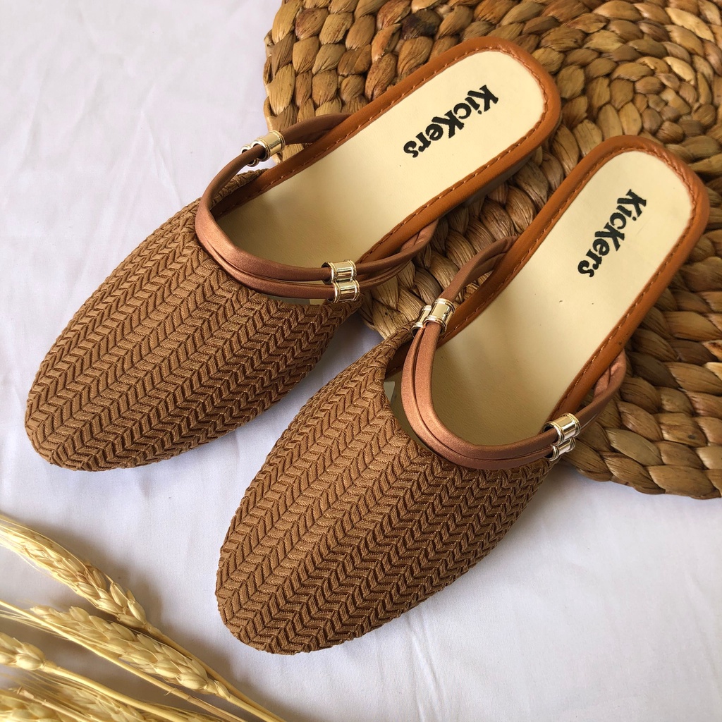 (HARGA PROMO = PACKING TANPA KARDUS) SLOP GEMPI 3 sandal sendal wedges cewek model baru wanita termurah terlaris Sepatu Bapau Wanita Rajut import hak 3cm Sandal Wanita Hels Wanita Sandal Slop Sendal Selop Rajut Import