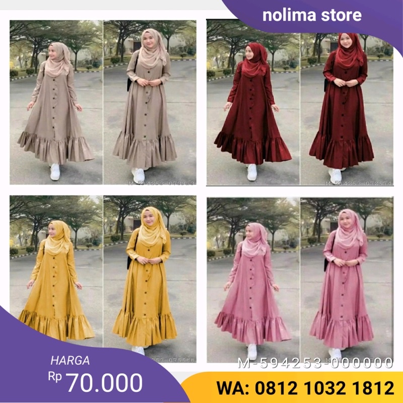 dress muslim wanita peoni moscrepe