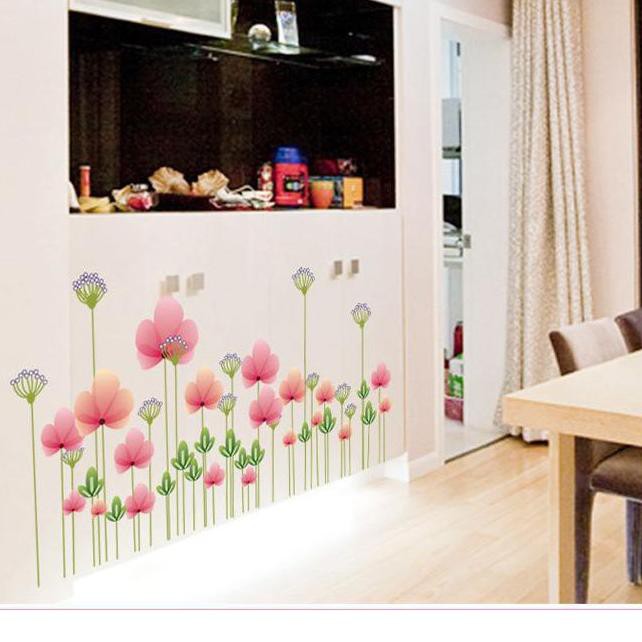 SMN-328 RELIZA WALL STICKER BUNGA TULIP FLOWER GRASS AY7205 STIKER DINDING TULIP ,,.