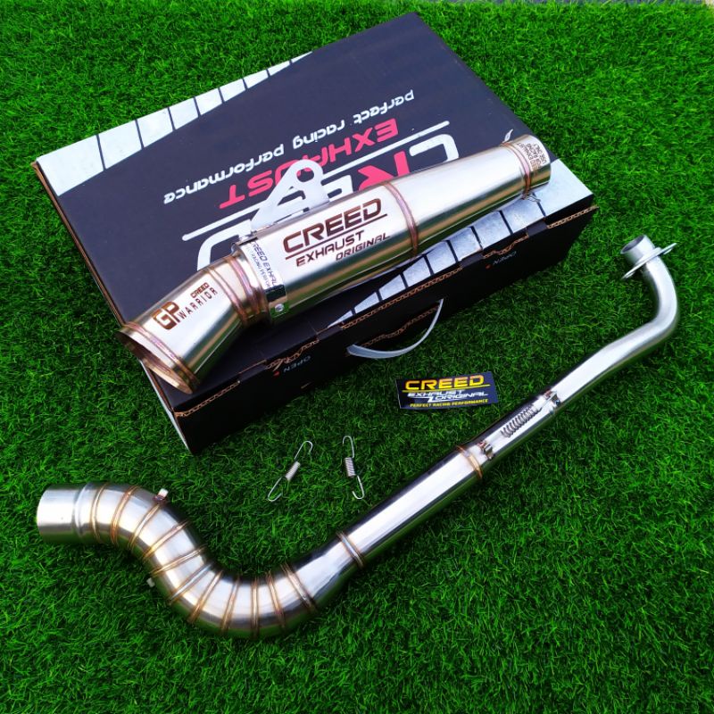 Creed Exhaust open specs pipe for xrm125 Wave 110, Wave 100, Wave 125, Canister+Big elbow high mount