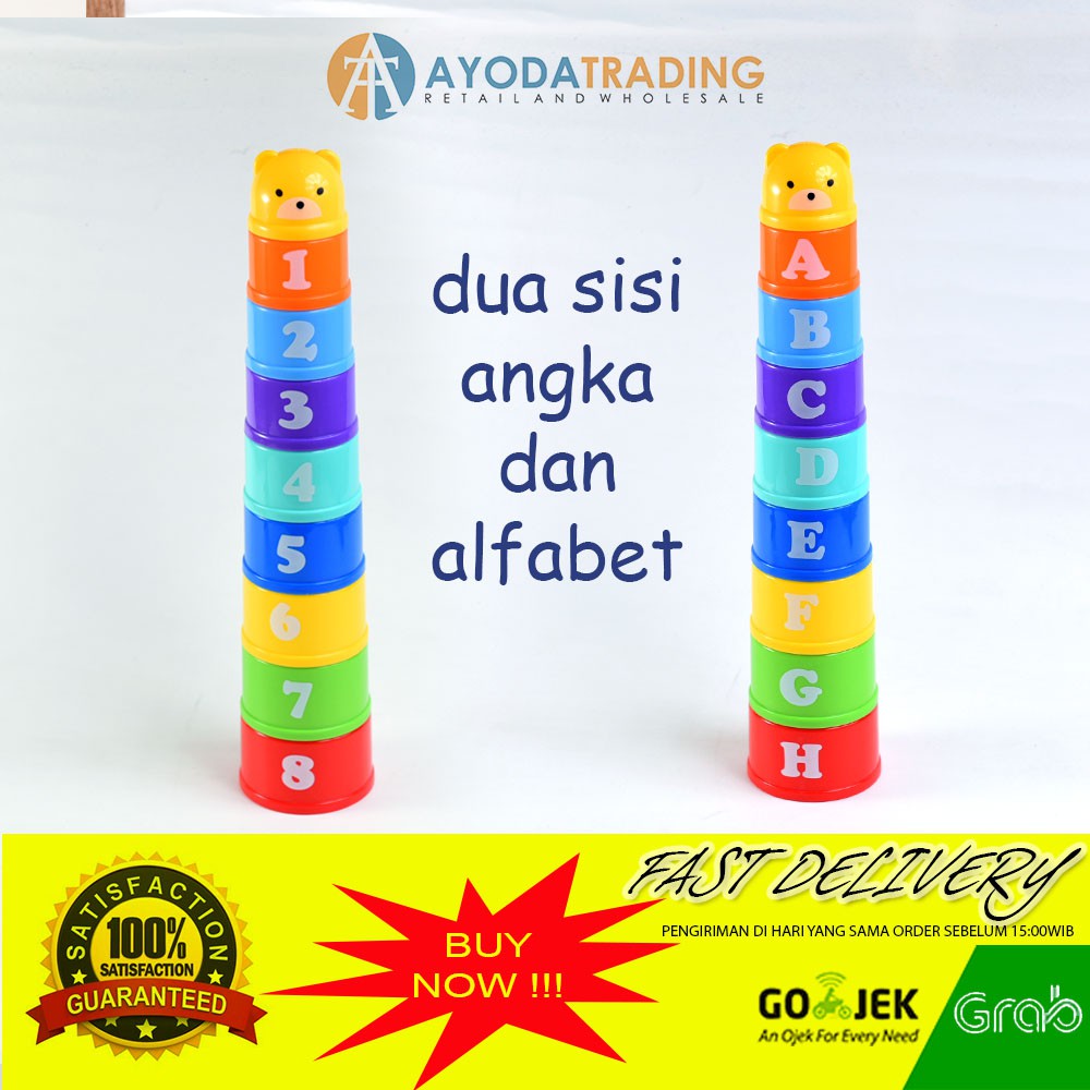 Stacking Cup Tower Susun Mainan Stimulasi Bayi Pintar