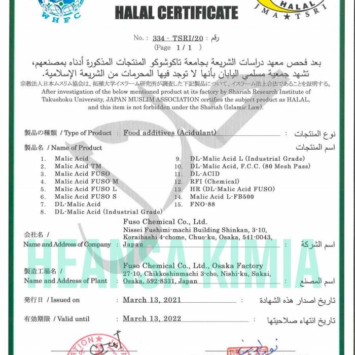 

MALIC ACID / ASAM MALAT 1KG