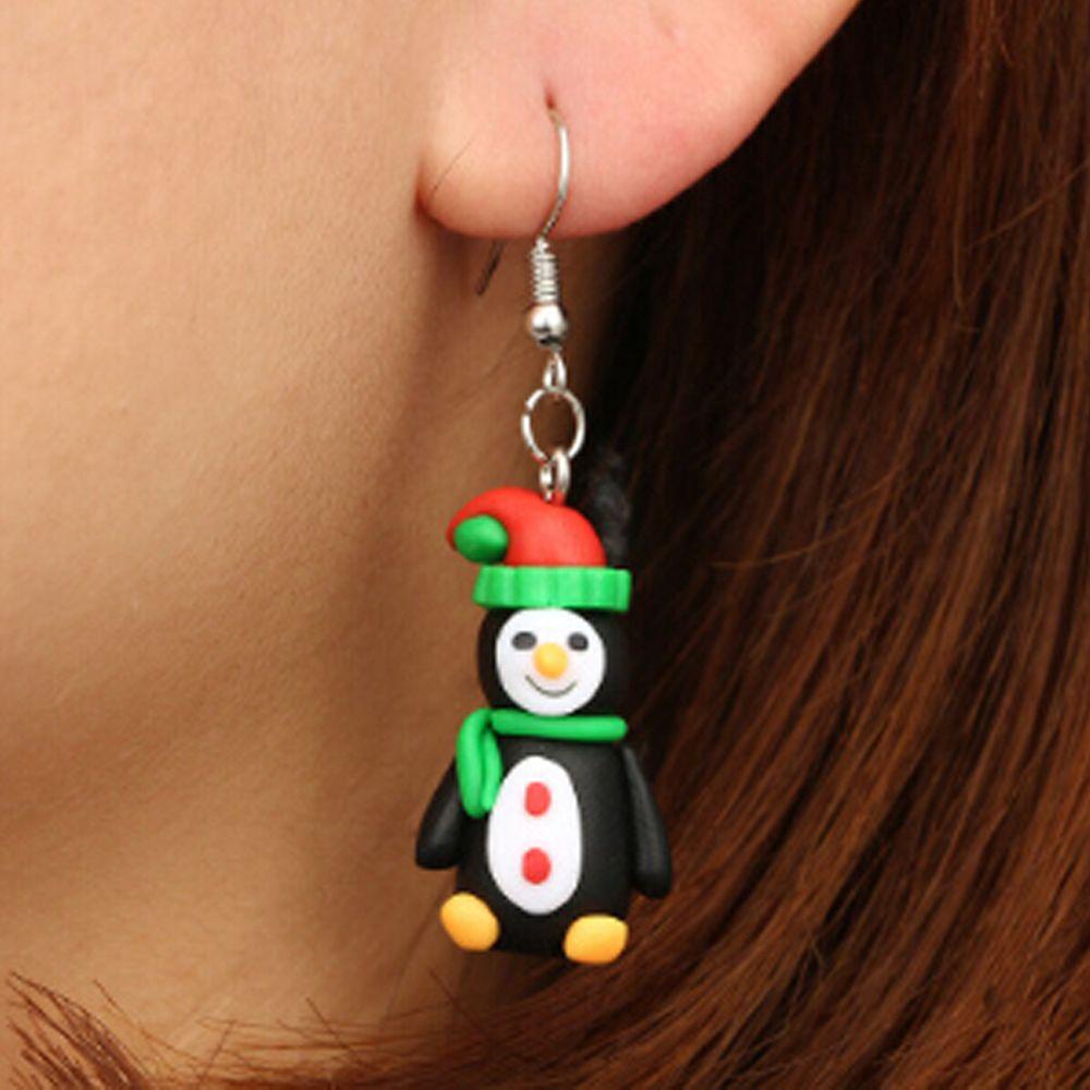 Lily 1pasang Anting Natal Hadiah Xmas Lovely Handmade Polymer Clay