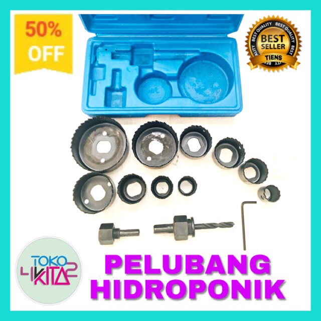 13 Set Pelubang Hidroponik kayu / paralon | Hole Saw Set