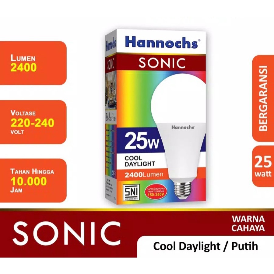 Hannochs SONIC LED Bulb 25 Watt 25watt - Bola Lampu Bohlam LED