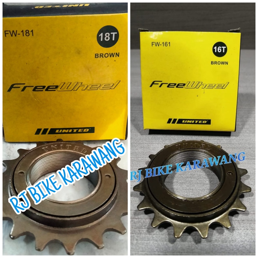 FREE WHEEL UNITED 16T dan 18T BROWN