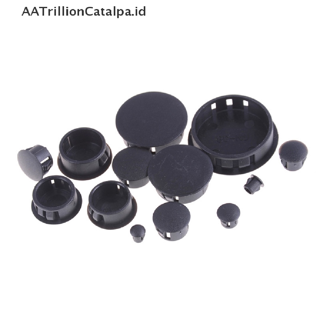 (Aatrillioncatalpa) 4pcs / Lot Tutup Ujung Pipa Bentuk Bulat Bahan Plastik Warna Hitam