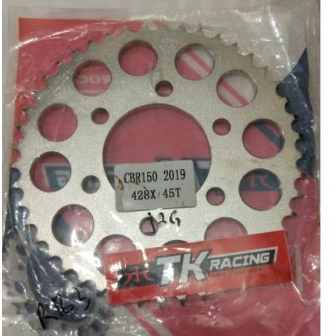 GEAR GIR BELAKANG CBR150R NEW , CBR 150 R NEW 2019 TK RACING 428*45 LUBANG 6