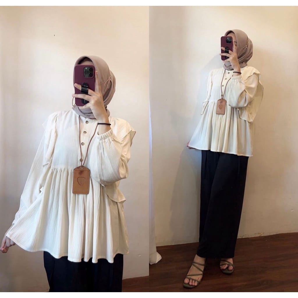 Tania Blouse Crinkle  Atasan Wanita - Blouse Wanita