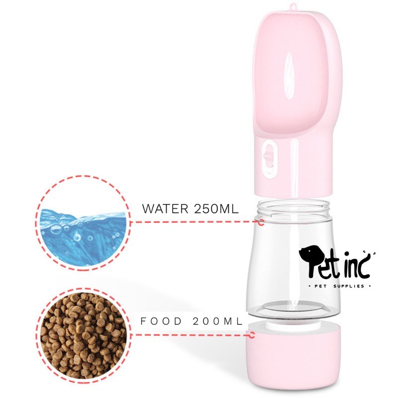 2 in 1 travel bottle with food dispenser