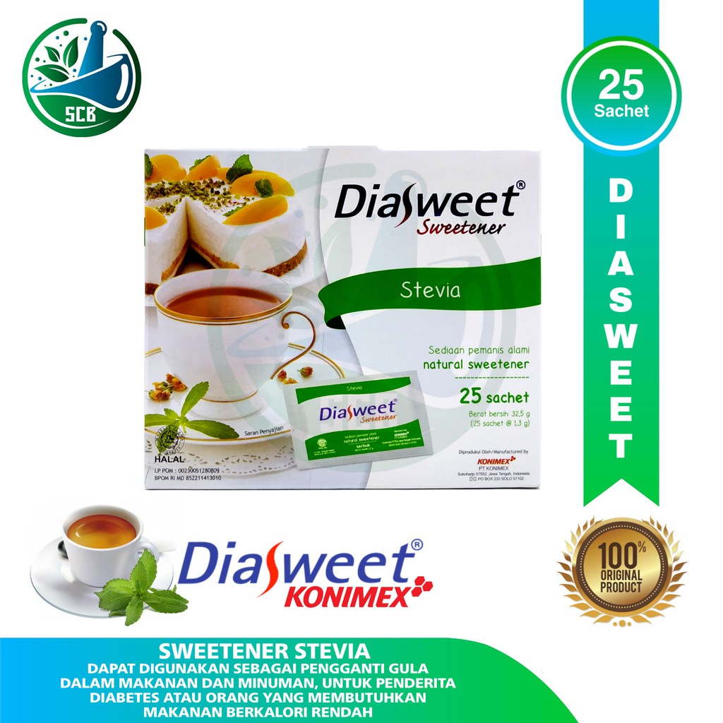 Diasweet Sweetener Stevia - Pemanis Alami Stevia isi 25 Sachet