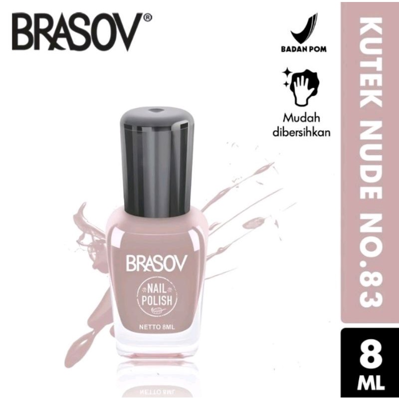 BRASOV Kutek Cat Kuku Nude 8 ML BPOM Nail Polish Kutex Kuteks