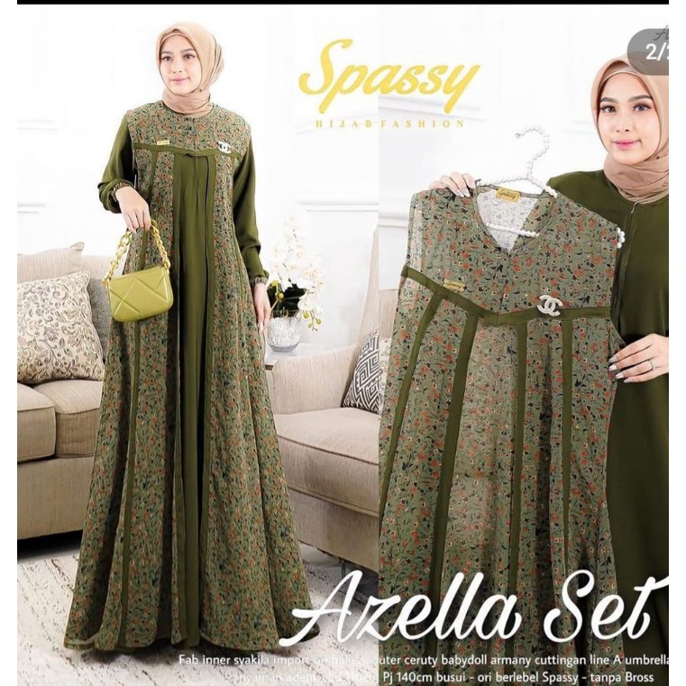 Gamis 2in1 Azzella Set || Realpict (COD Bayar Ditempat)