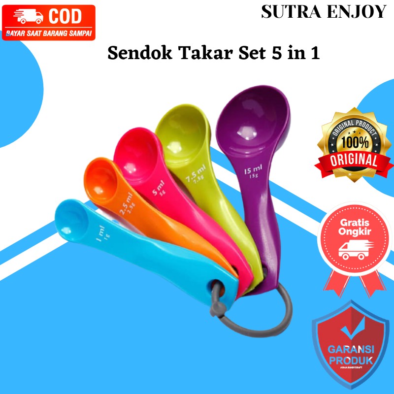 Jual Sendok Takar Set 5 In 1 Warna Warni Ukur Kue Air Bumbu Shopee Indonesia 2246