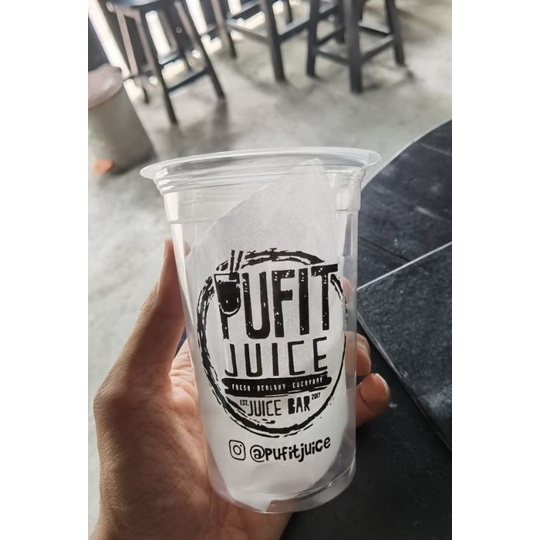 cup gelas plastik sablon 16 oz datar