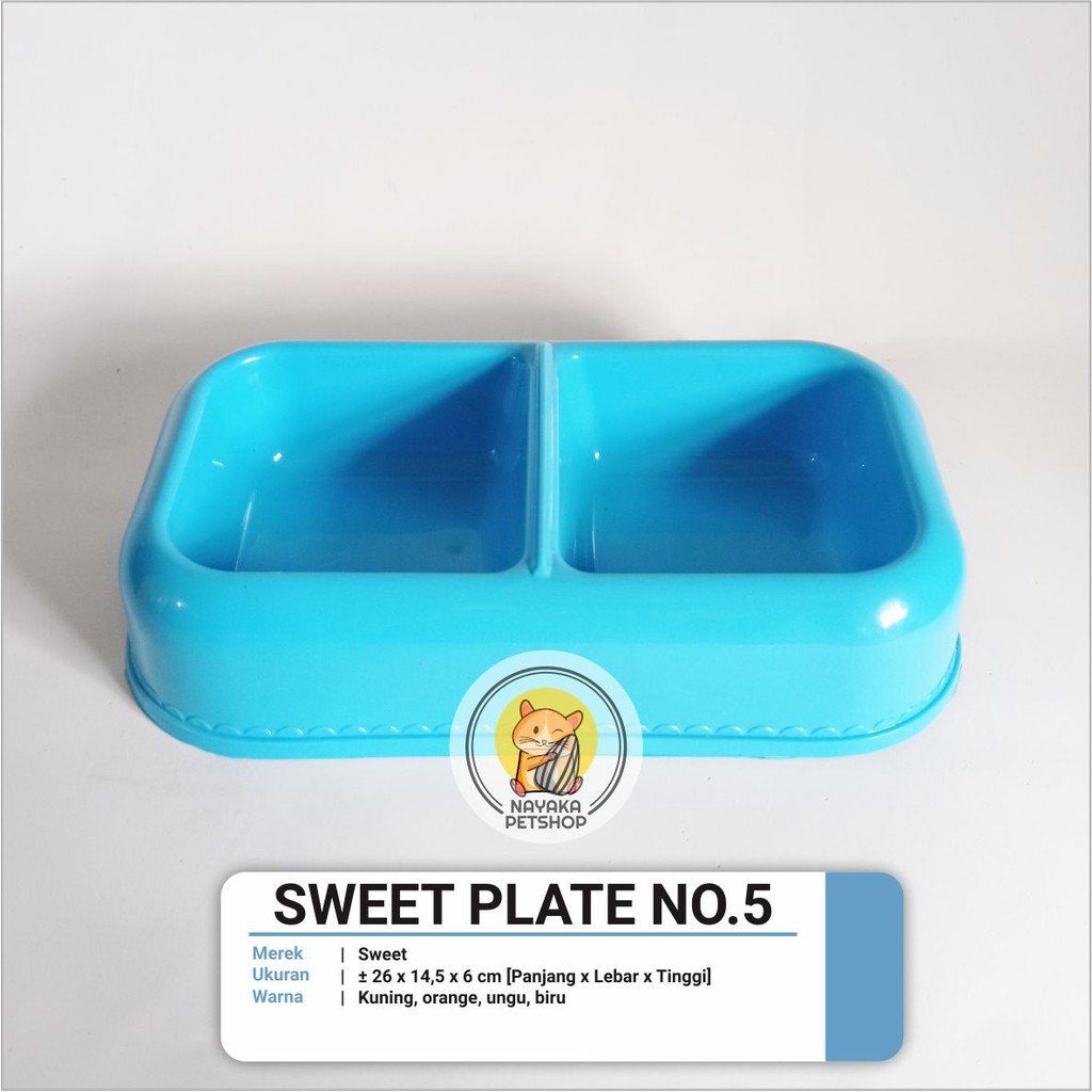 Sweet Plate No. 5 Piring Tempat Wadah Makan Minum Hewan Kucing Kelinci Marmut Guinea Pig Musang