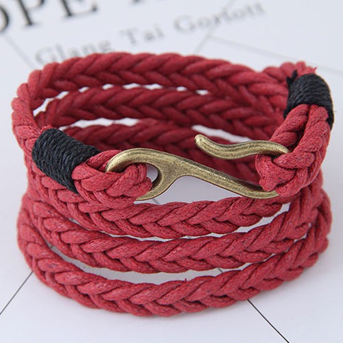 LRC Gelang Fashion Irregular Shape Decorated Multi-layer Color Matching Bracelet