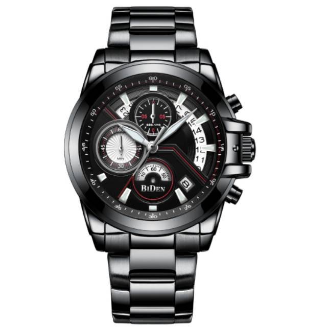 Jam tangan pria cowok Biden 0083 full black Original Chrono