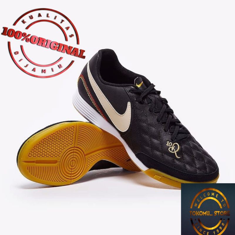 Sepatu Futsal Nike Tiempo Legend VII Academy 10R Black Brown Metallic Gold IC