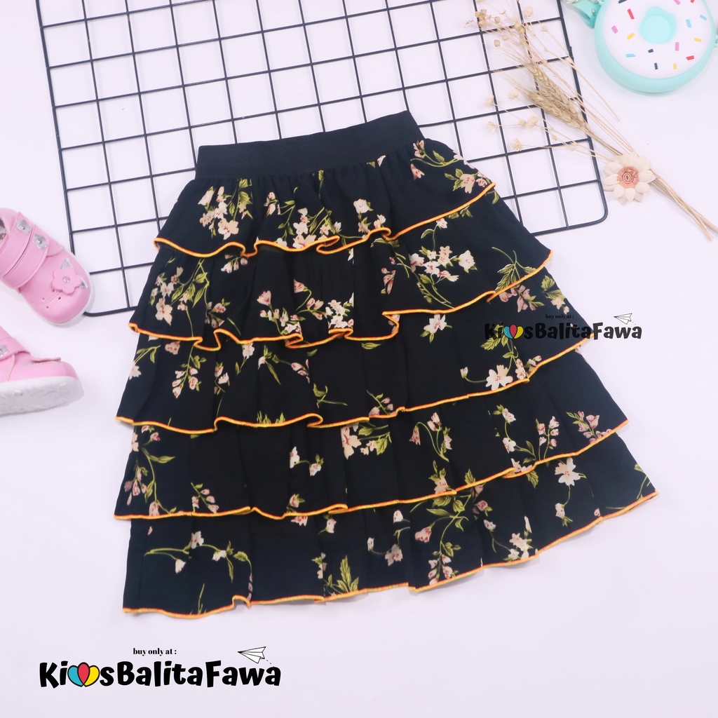 Rok Tumpuk Uk. 7-9 th / Rok Anak Cewek Skirt Perempuan Pesta Harian Murah Motif