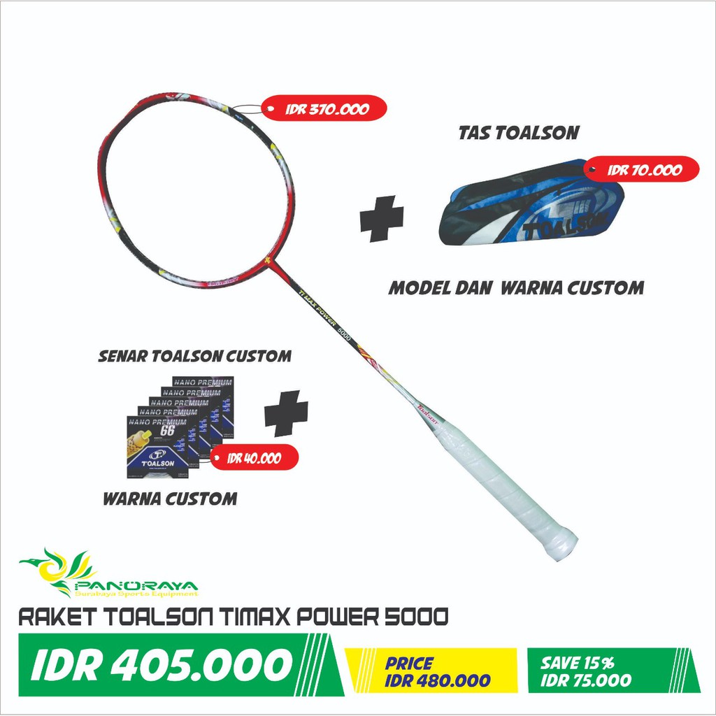 Raket Badminton Bulutangkis Toalson Ti Max Power 5000 Promo