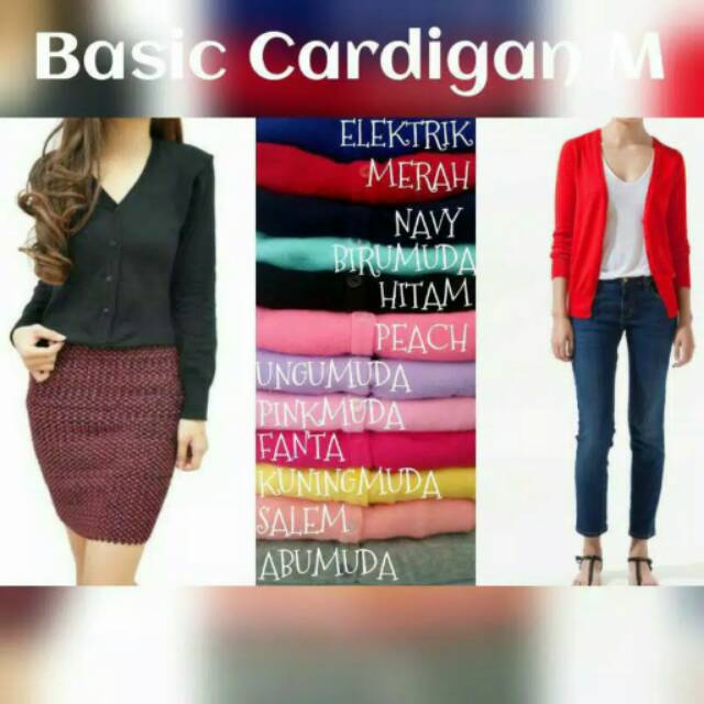 Cardigan Wanita Rajut Spandek Baju Rajut Basic Cardy