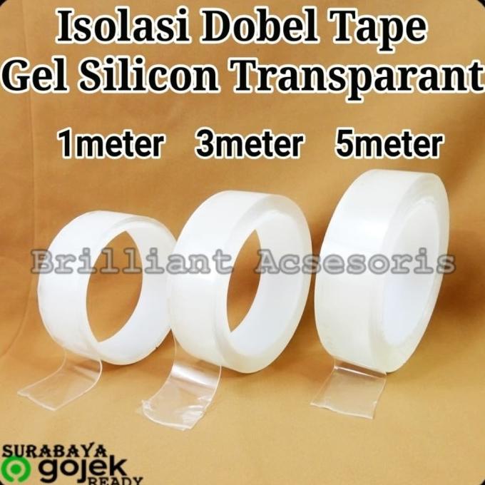 

COD Isolasi Dobel Tape Nano Gel Silicon Transparant - 1 meter ORI