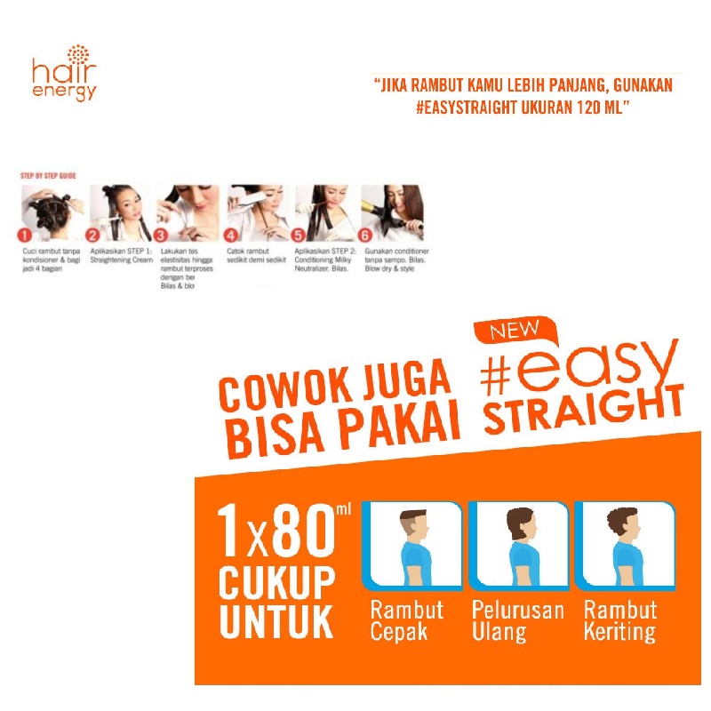 MAKARIZO Easy Straight DIY Kit - Pelurus Rambut EasyStraight - Mild Medium Strong 80 120 (Valensia)