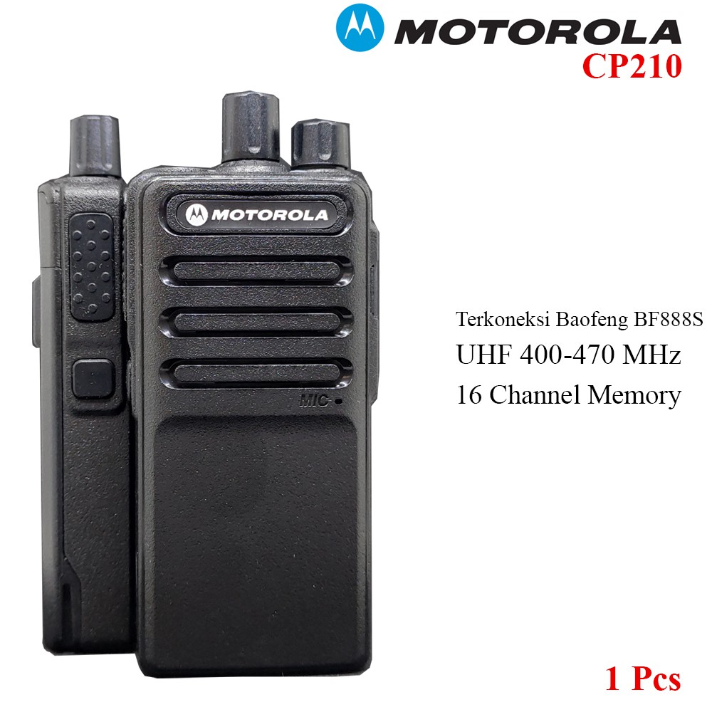 Paling Laku Motorola CP210 handy talky walkie talkie perangkat outdoor radio komunikasi bisa di charge dengan kabel handphone alat komunikasi alat berbicara UHF 400-470MHz 2800mAh + Earset [Earphone] 1pcs terkoneksi 888s