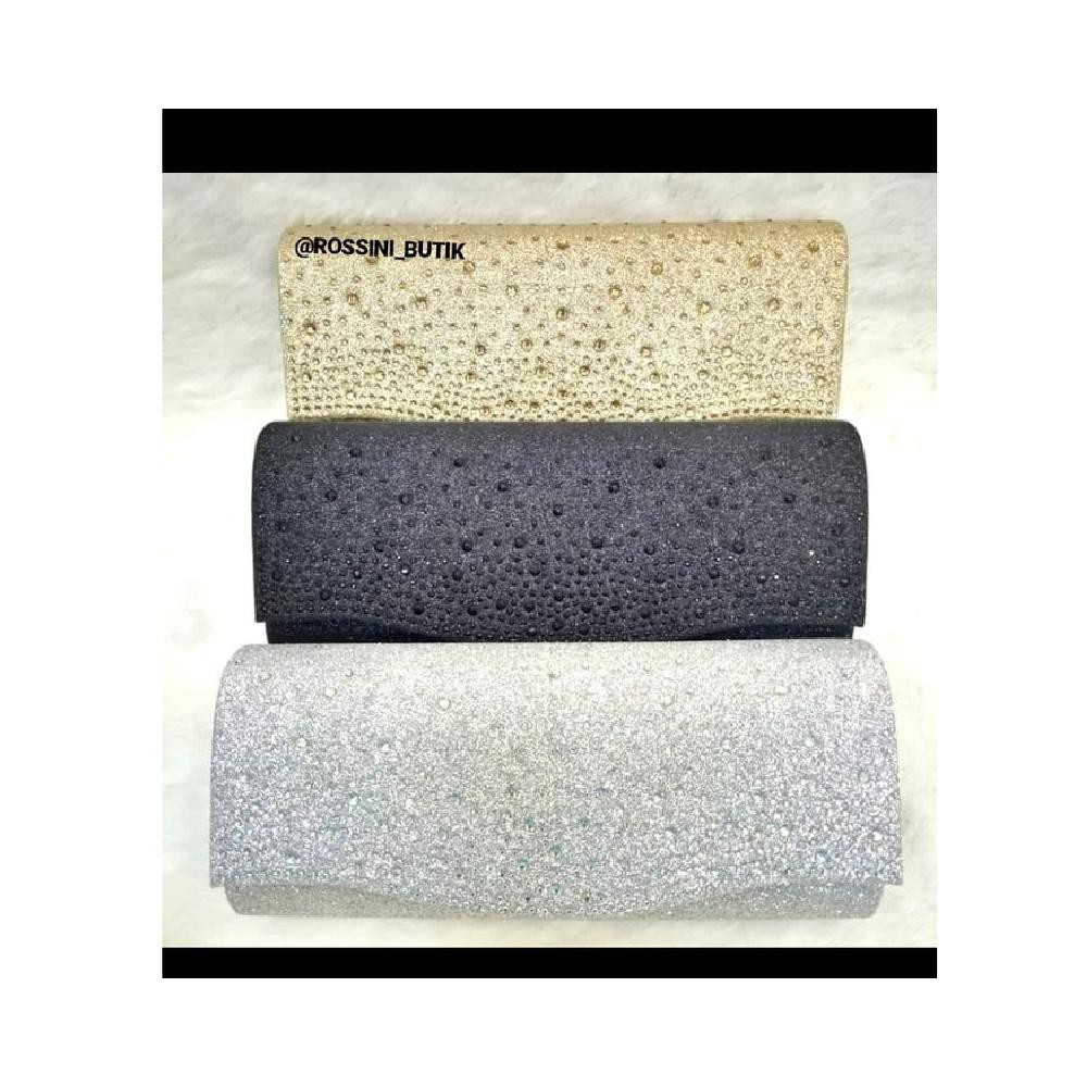 ROSSINI-Tas pesta wanita Clutch pesta tas pesta Gliter 02 - Gold